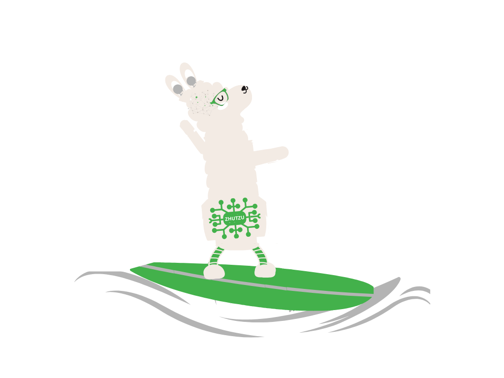 Zhutzu on Surfboard
